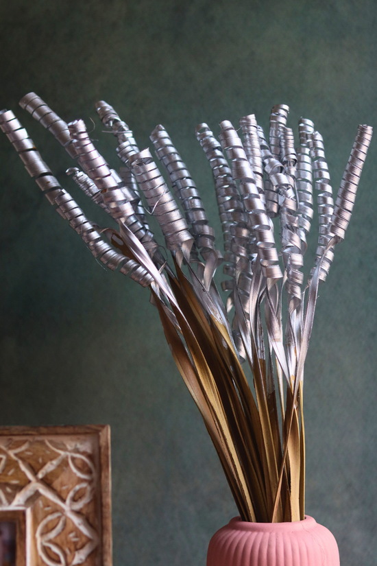 silver bunch made by natural Flower & stems 