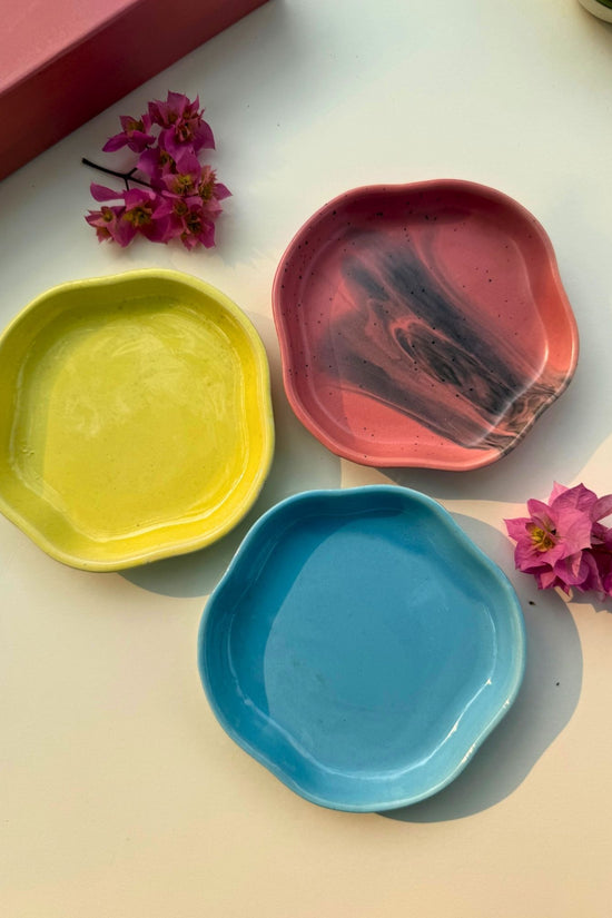 handmade Set of 3 - Neutral Handmade dessert plates combo