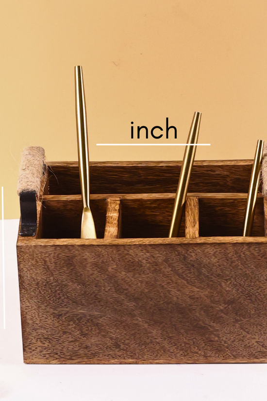 Wooden cutlery holder height & breadth