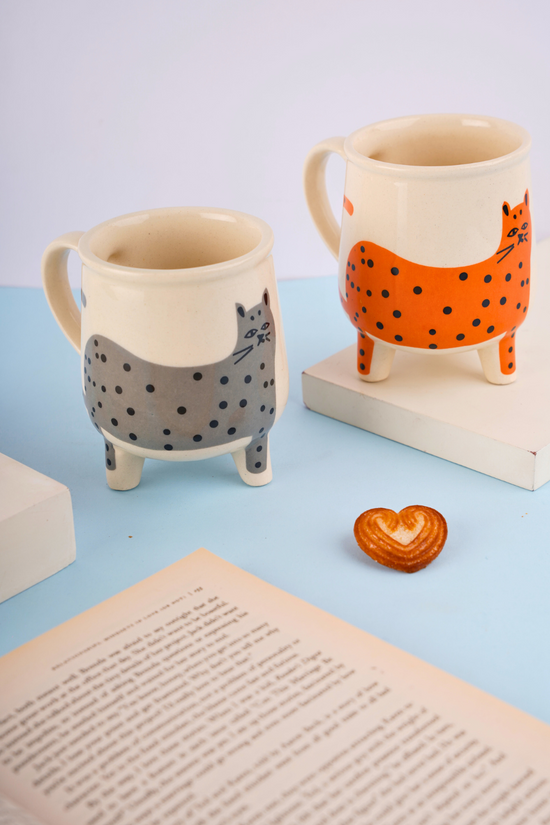 cat mug handmade in india 