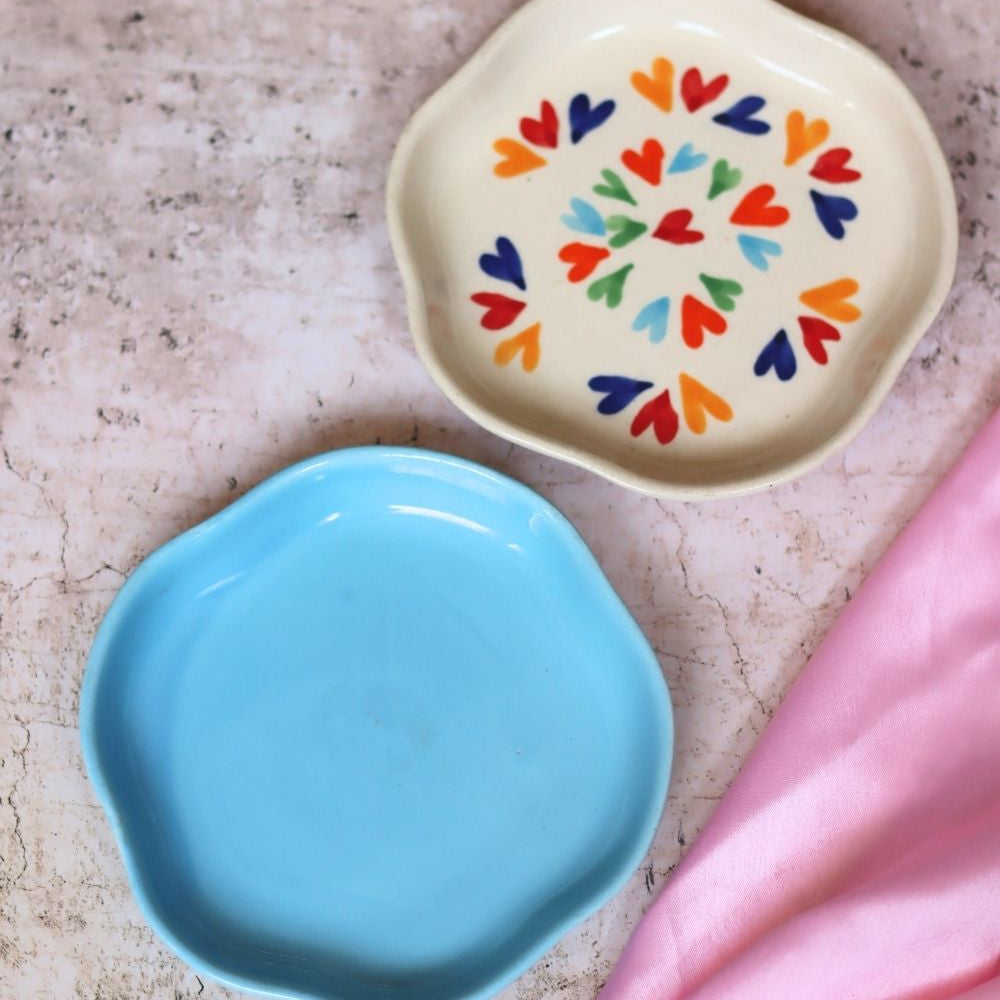 Handmade LoveisLove & Ocean Blue Handmade Dessert Plate