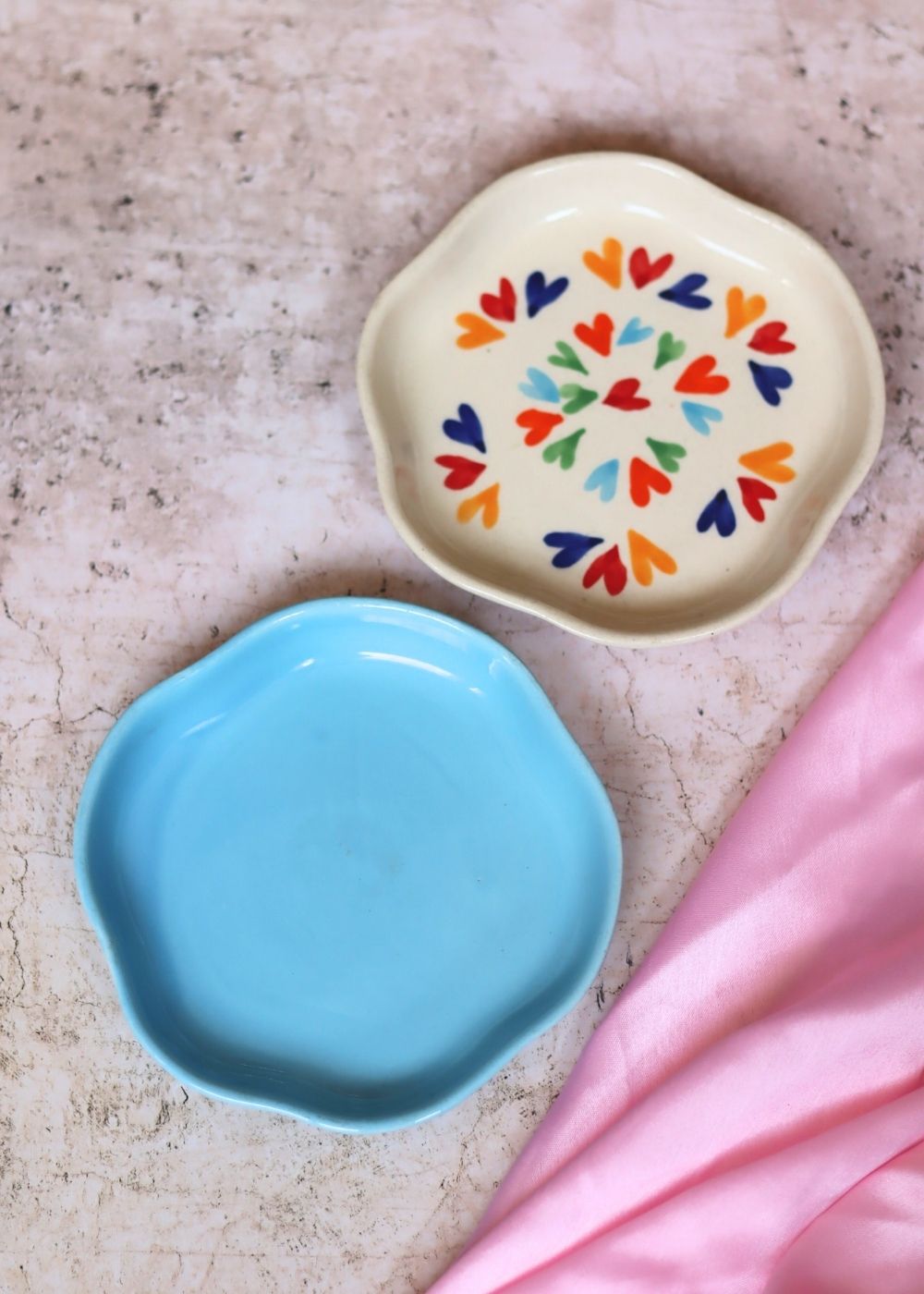 Handmade LoveisLove & Ocean Blue Handmade Dessert Plate