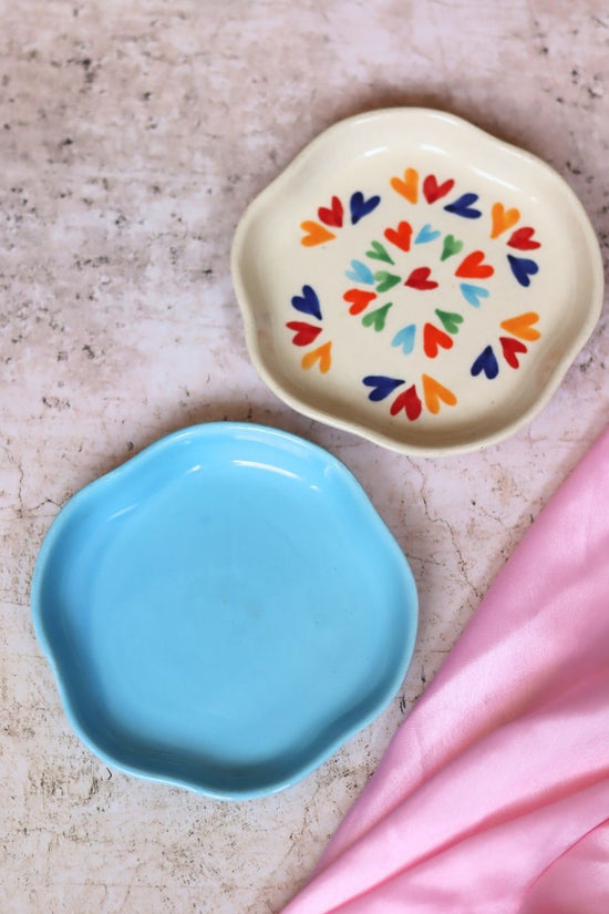 Handmade LoveisLove & Ocean Blue Handmade Dessert Plate