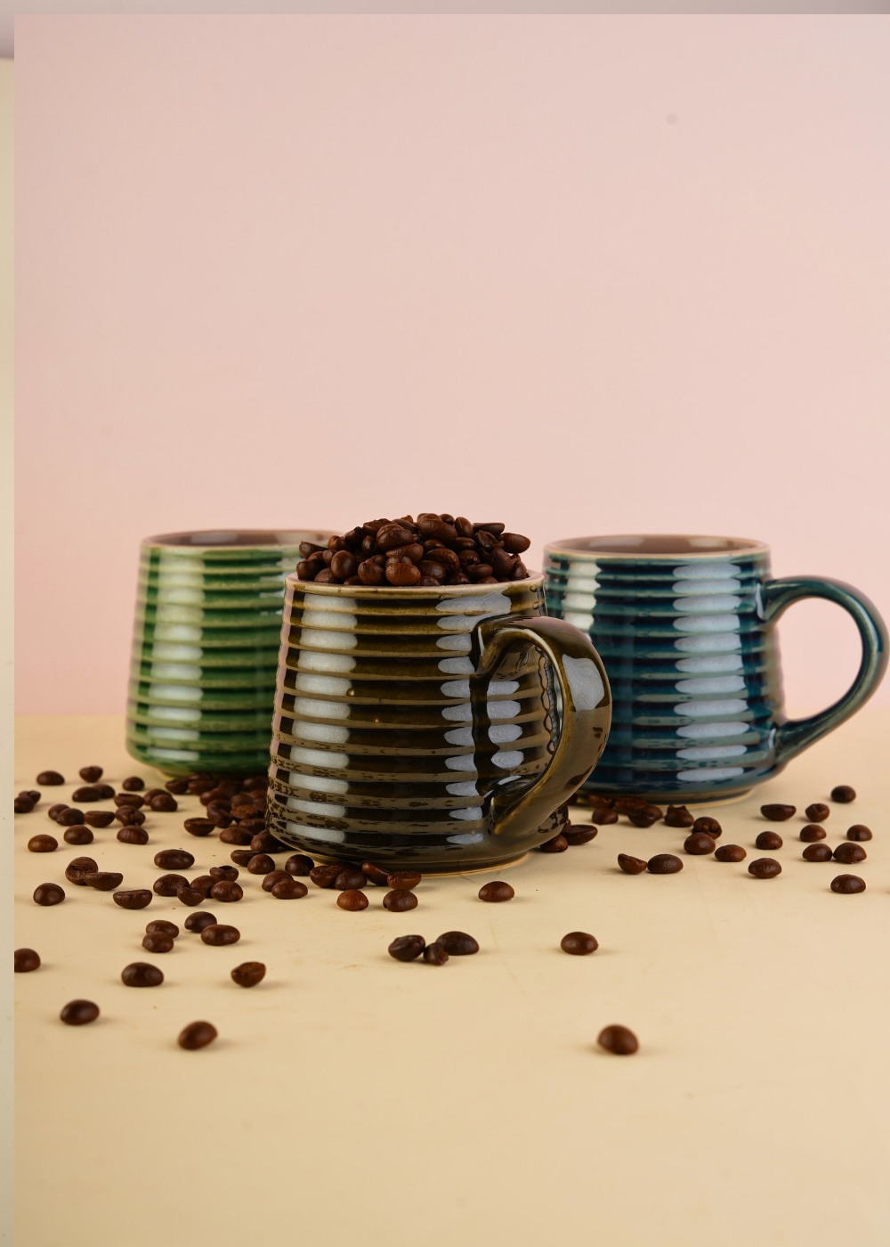 handmade glossy mugs set of three combo