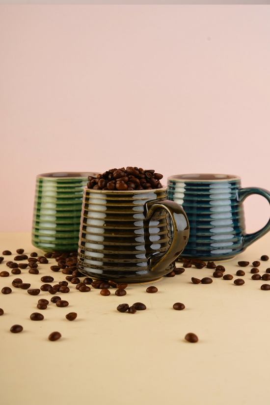 handmade glossy mugs set of three combo