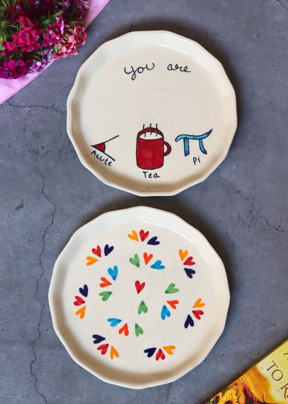 Handmade LoveisLove & Cutie Pie Snack Plate