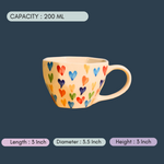 handmade loveislove mug with measurement