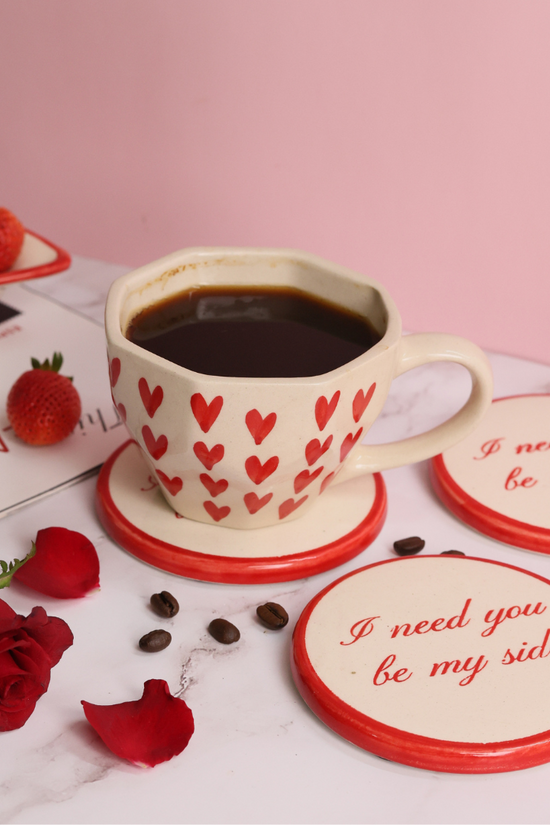 handmade mug with coaster for your loved one 