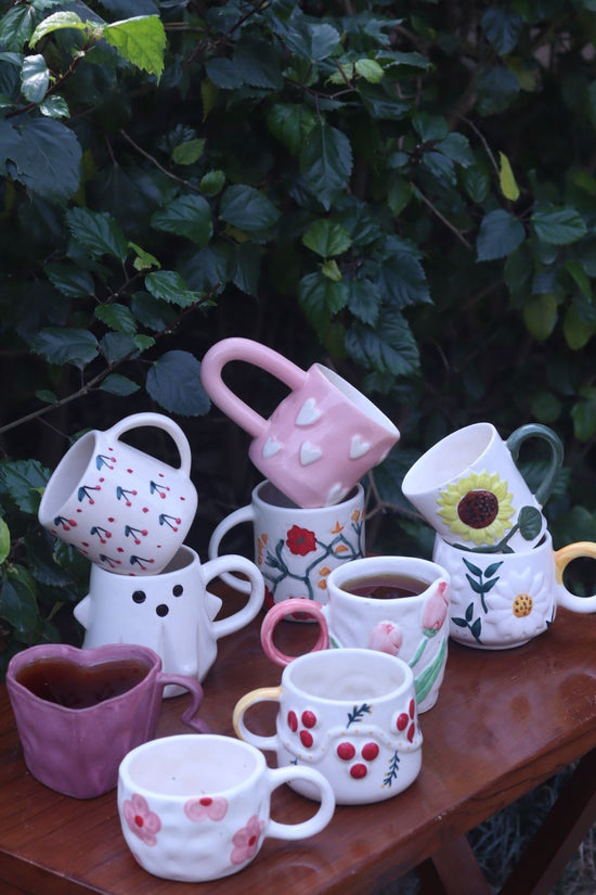Handmade Set of 10 Coffee & Chill Mugs Combo (for the price of 7)