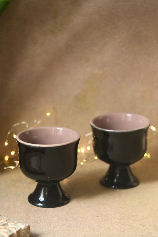 black goblet, dinnerware