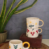 set of 3 ceramic mugs made by ceramic