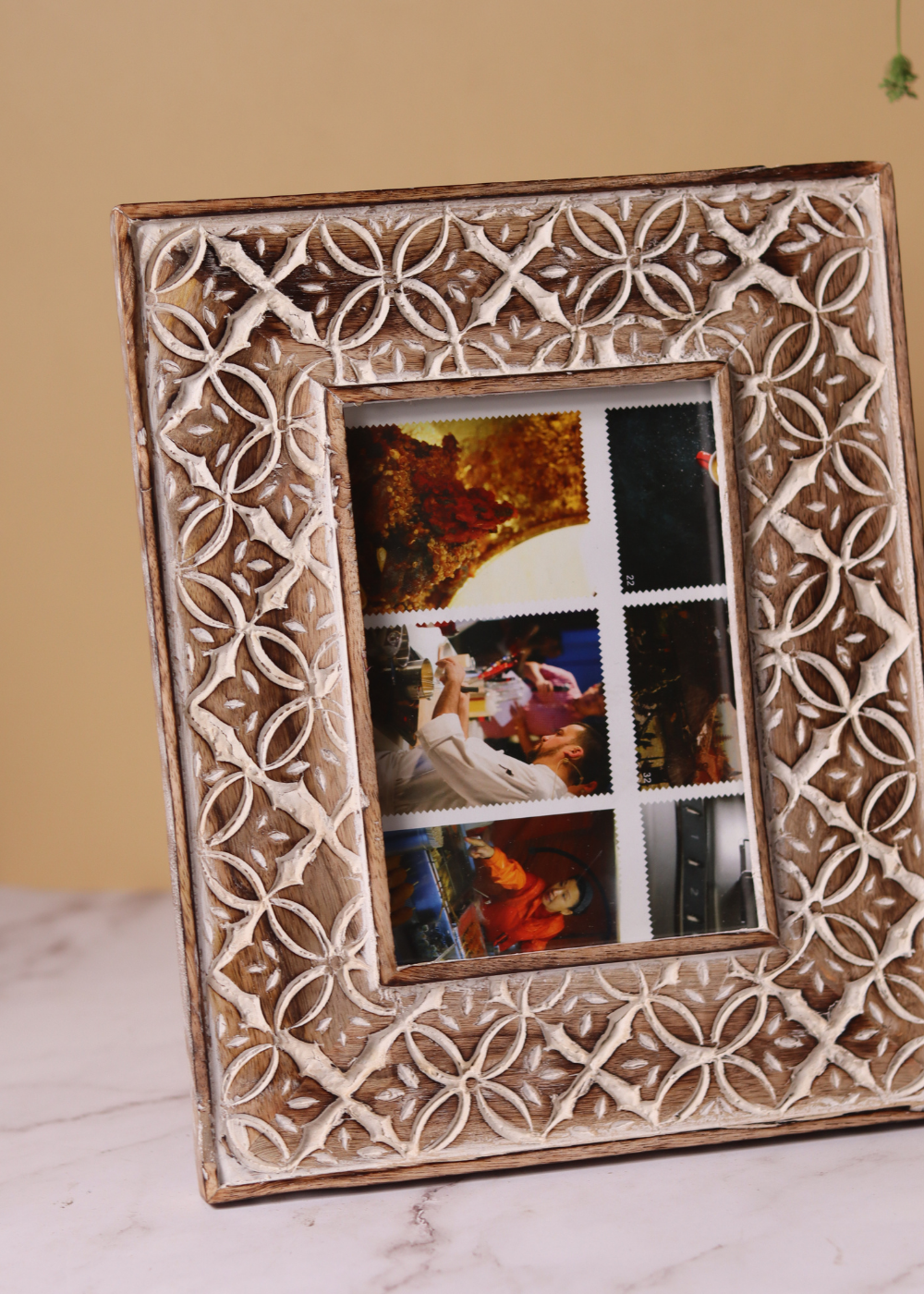 Floral wooden photo frame 