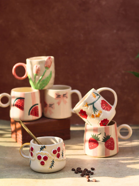 handmade Set of 6 Cozy Morning Mugs (for the price of 5)