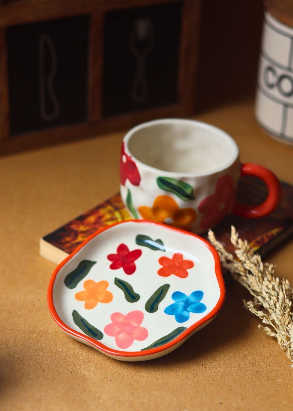 Handmade Brightday Mug & Handmade dessert Plate