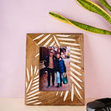 carved leaf photo frame with premium quality wood