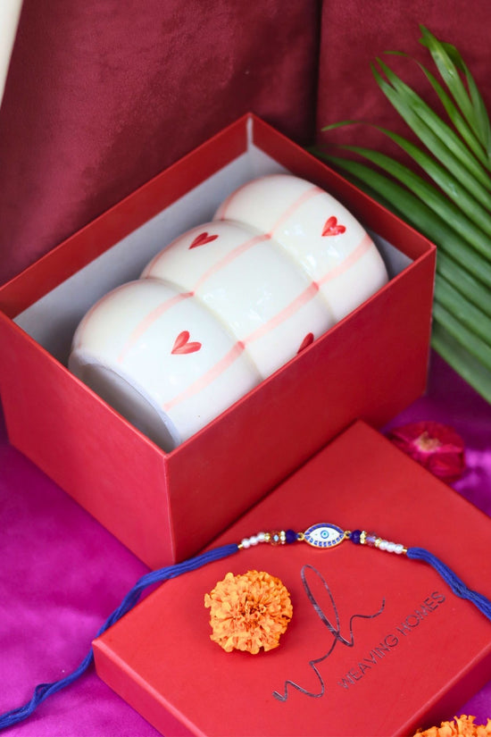 Heart Sipper with Rakhi Gift box handmade in India