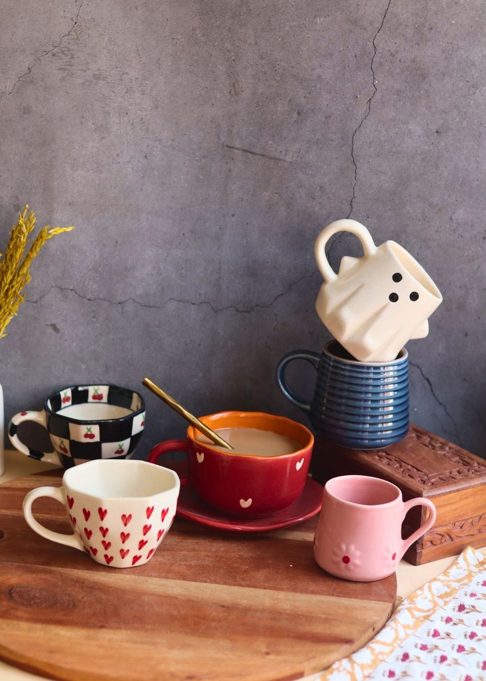 Handmade Buy 5 Bestselling Cute Mugs & Get a mug & saucer FREE