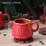 Red serene leaf coffee mug height & breadth 