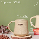 Dream coffee mug height & breadth