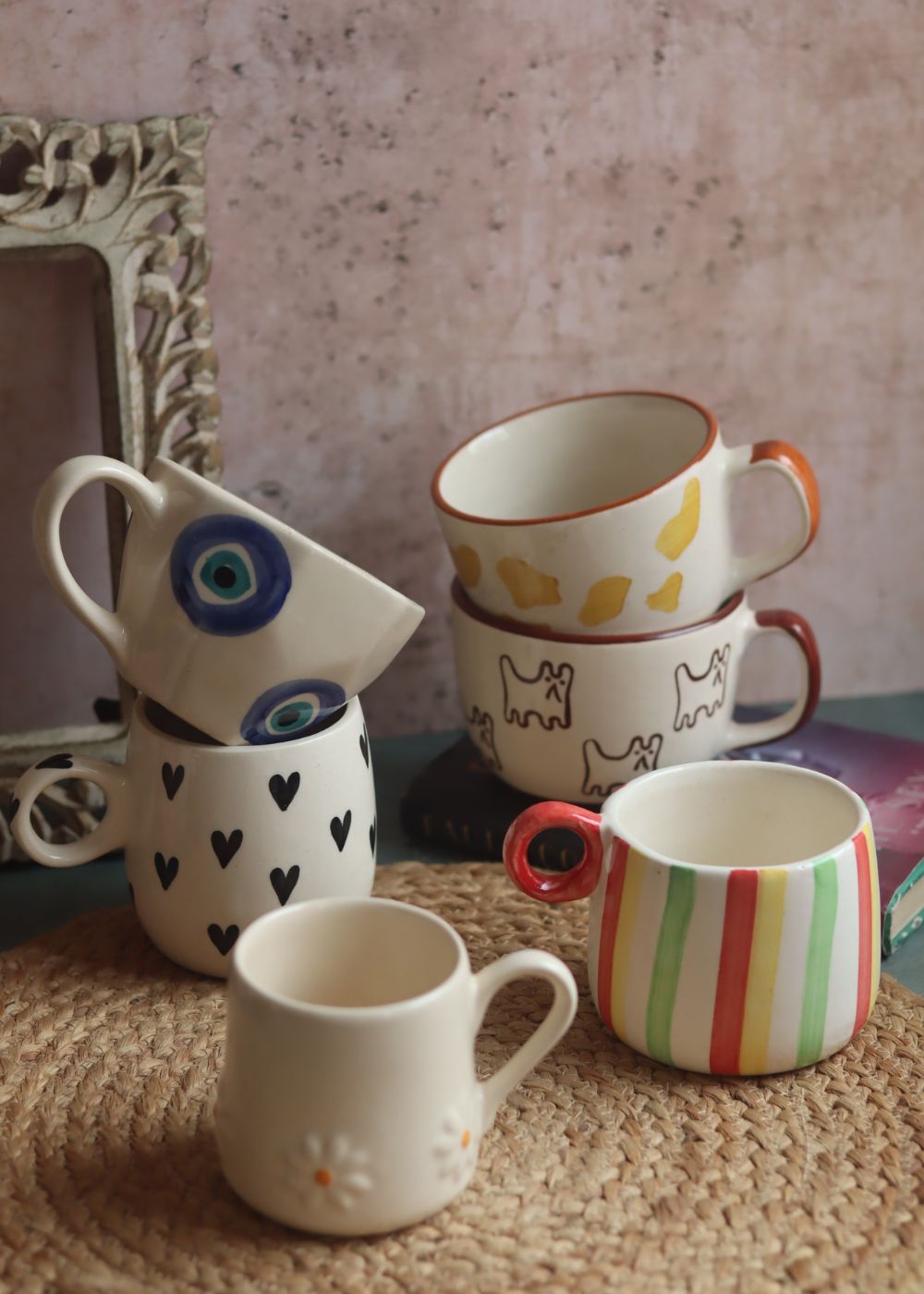 Set of 6 (Pinteresty Mugs) for the price of 5 handmade in india