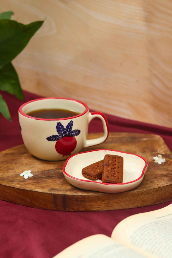 Set of 2 - Anar Mug & Handmade dessert Plate combo