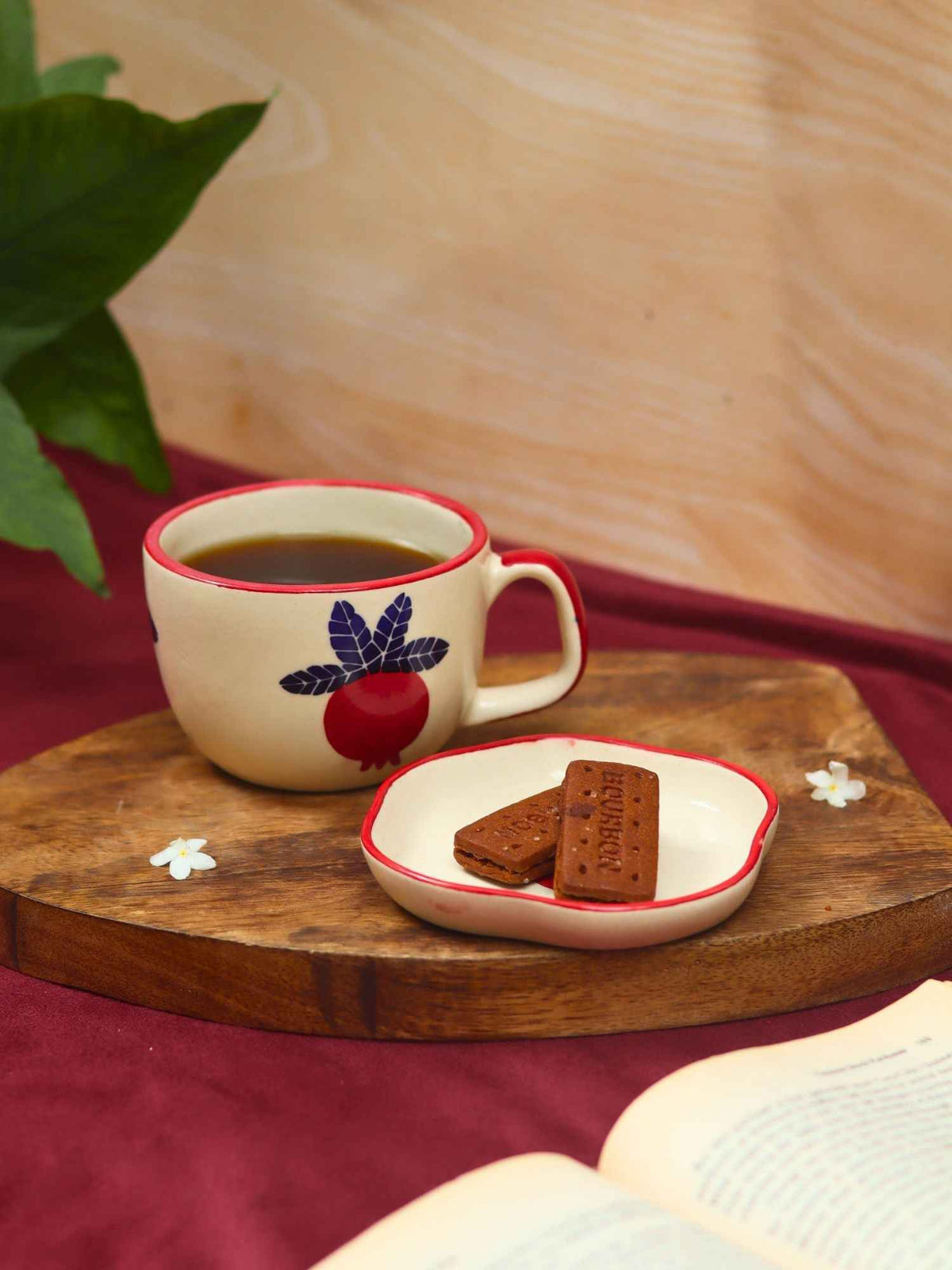 Set of 2 - Anar Mug & Handmade dessert Plate combo