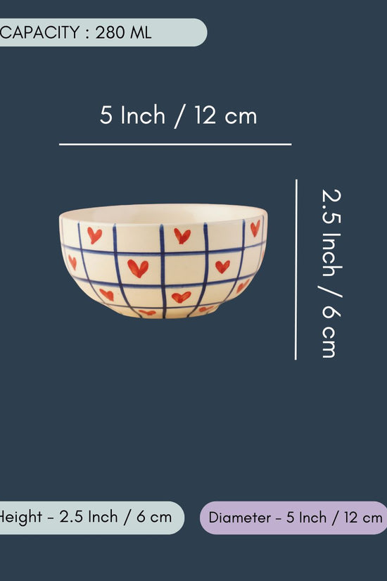 Blue Chequered Heart Bowl