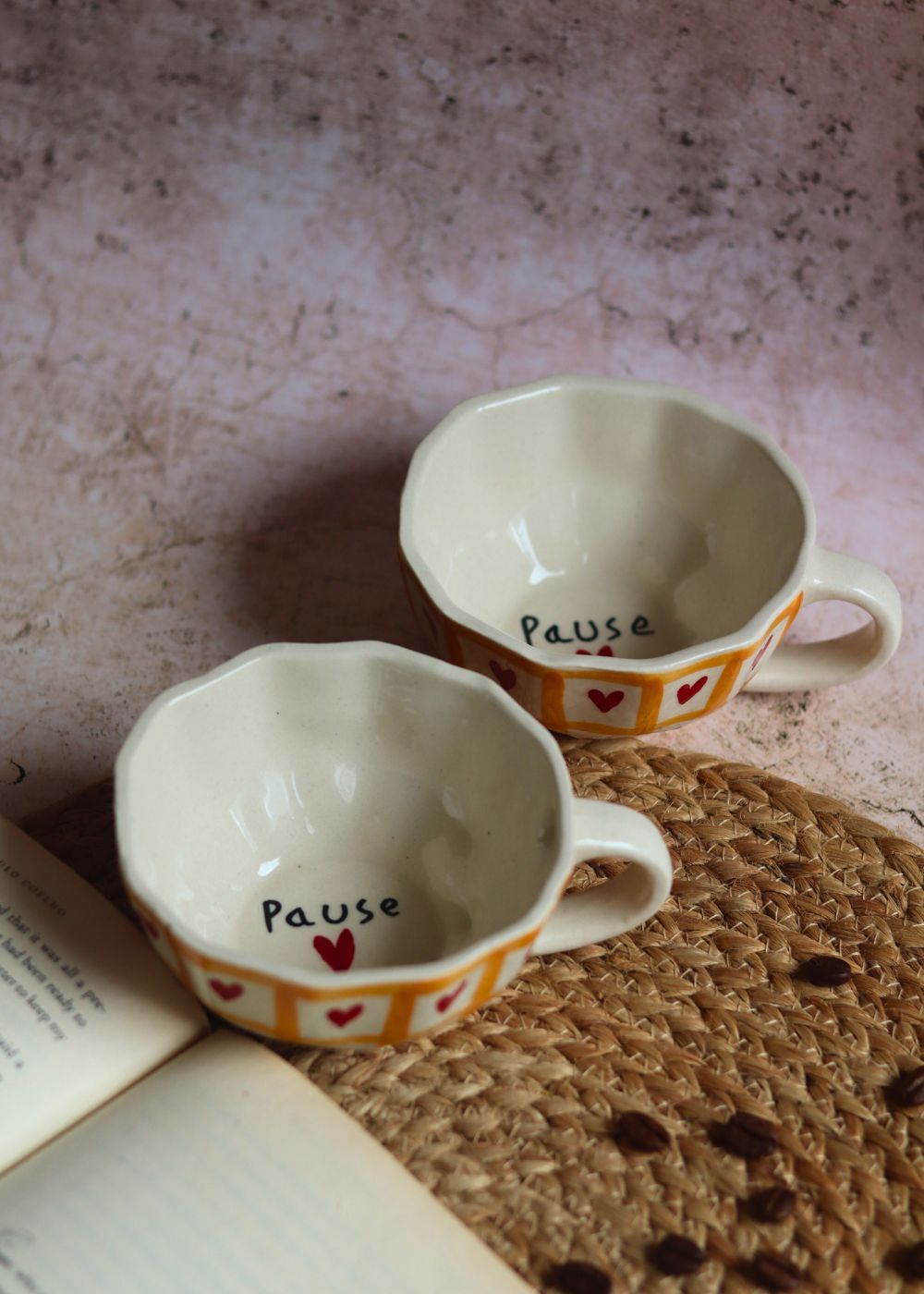 handmade Pause mug