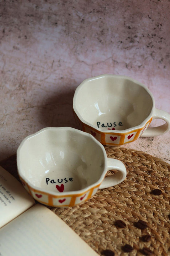 handmade Pause mug