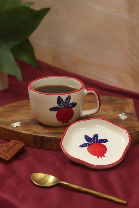Set of 2 - Anar Mug & Handmade dessert Plate combo