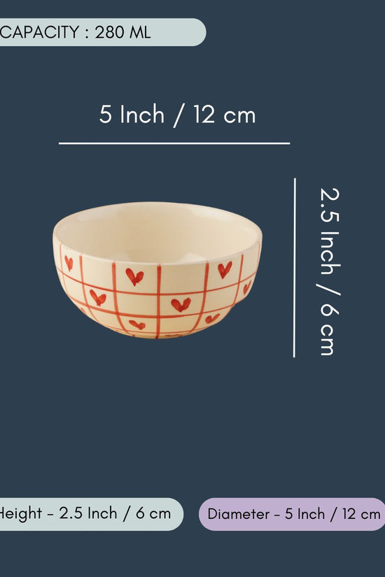 Red Chequered Heart Bowl