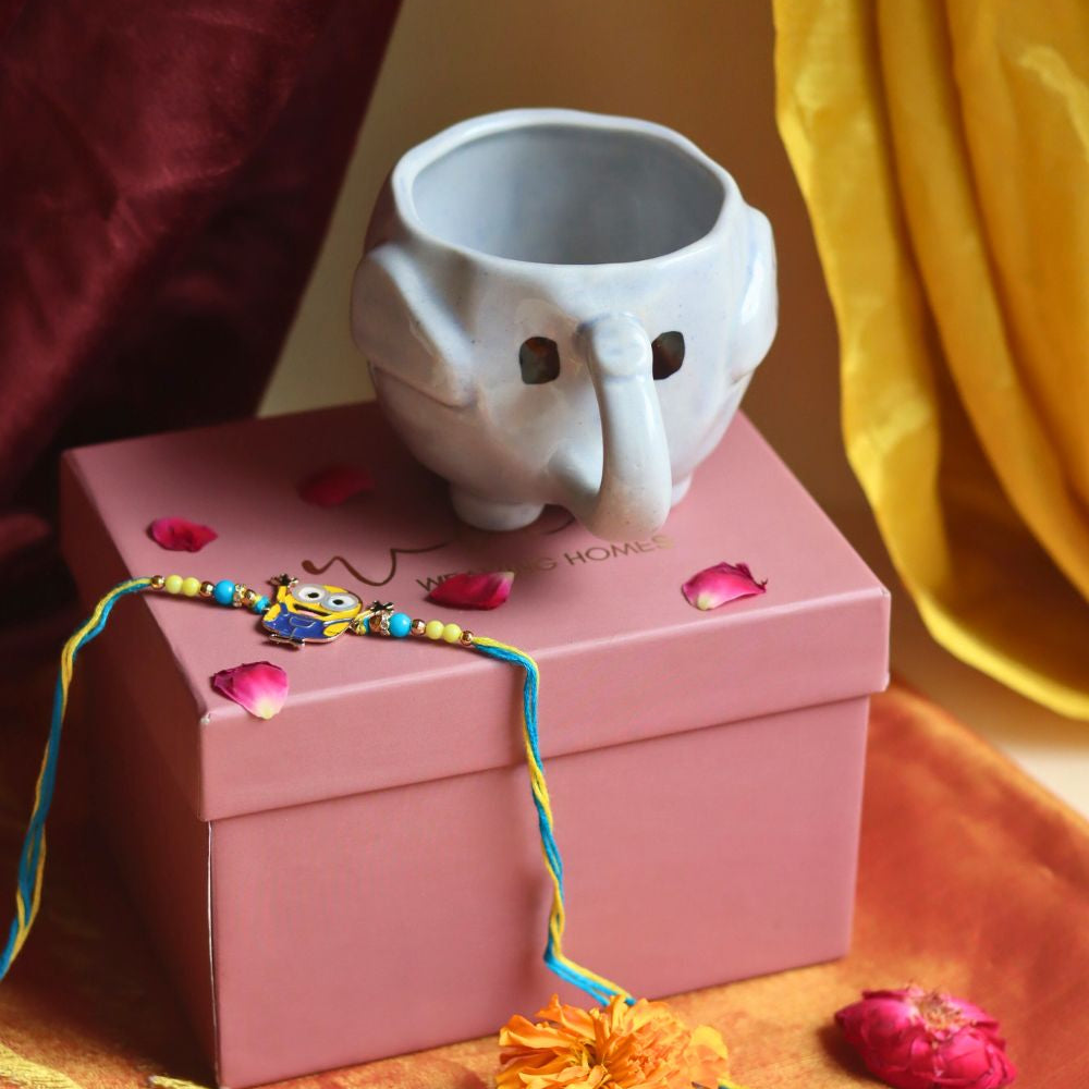 Handmade The Cutest Ele Mug rakhi Gift Box