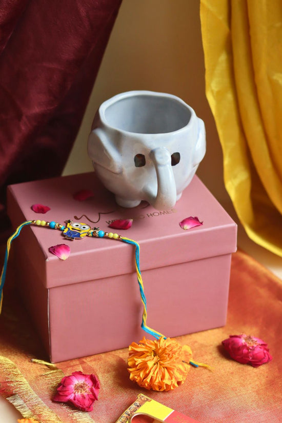 Handmade The Cutest Ele Mug rakhi Gift Box