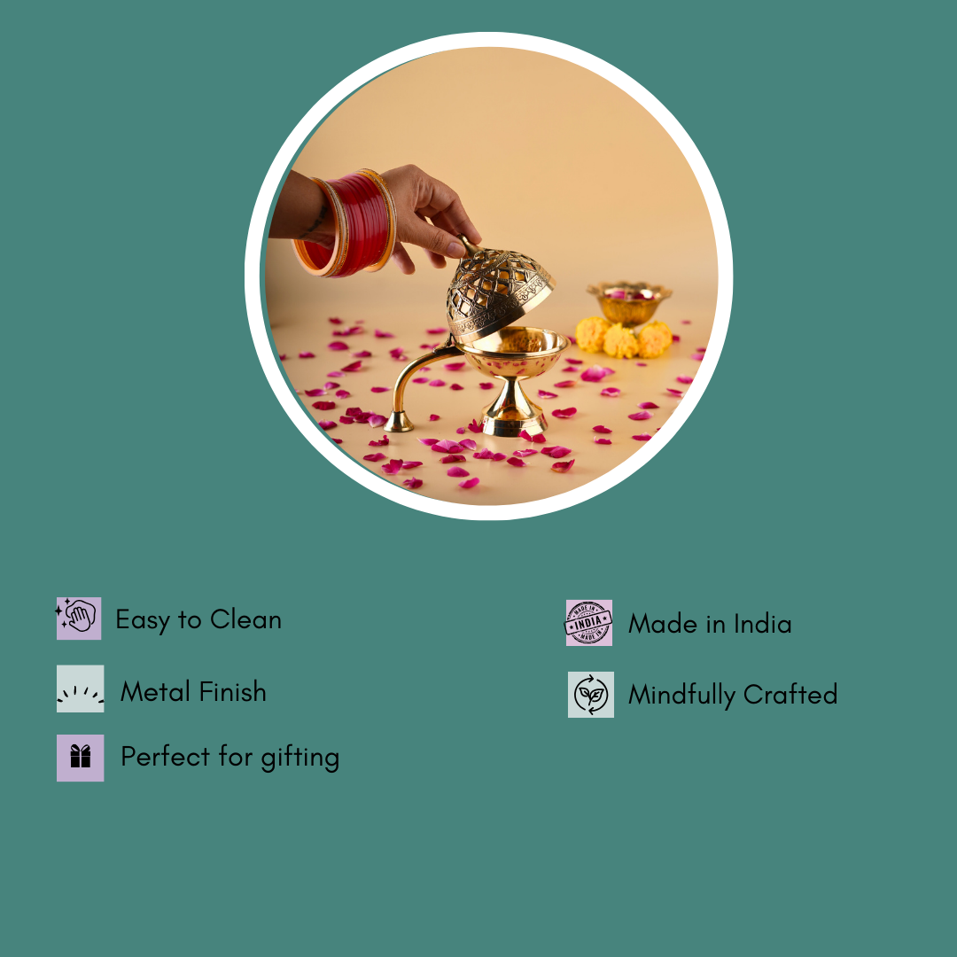 sugandh brass dhoop dani with some details