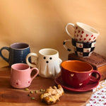 Buy 5 Bestselling Cute Mugs & Get a mug & saucer FREE handmade in india