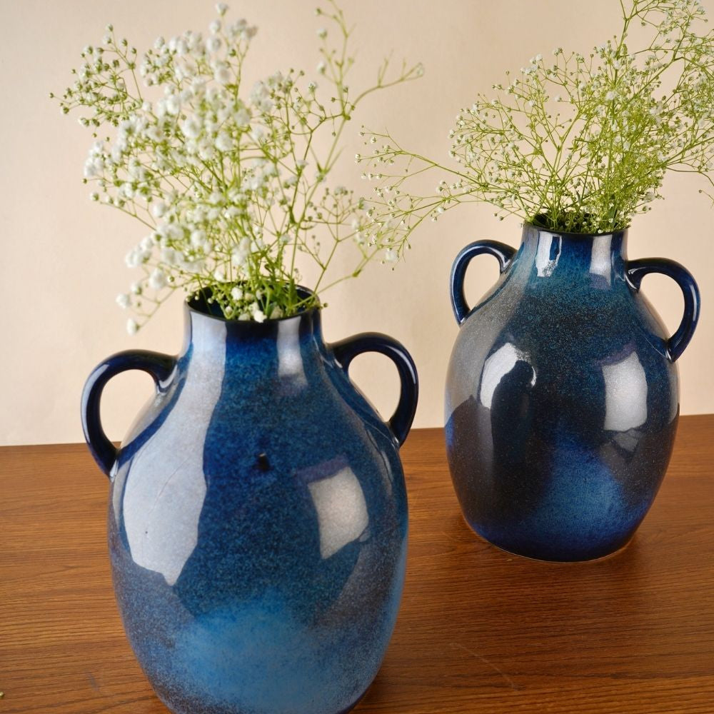 royal blue statement vase handmade in india