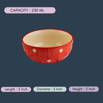 handmade red joy bowl with mesurement