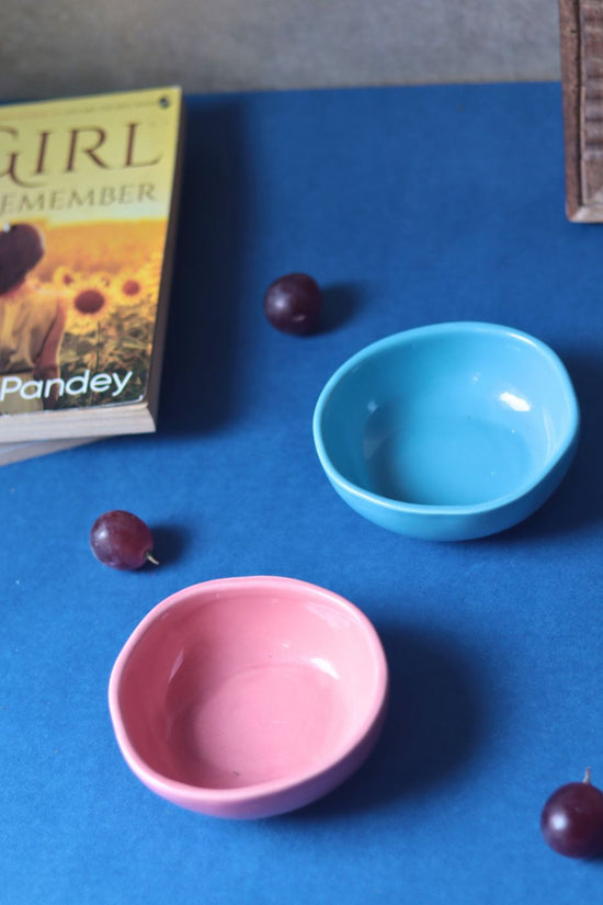 Set of 2 - Sky Blue & Pink Nut Bowls with premium quality material