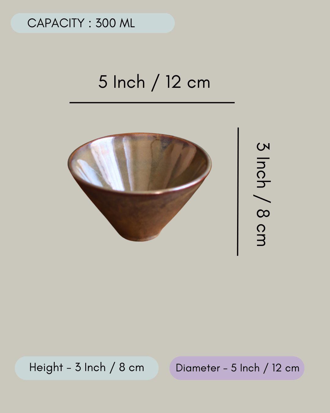 Olive Conical Bowl