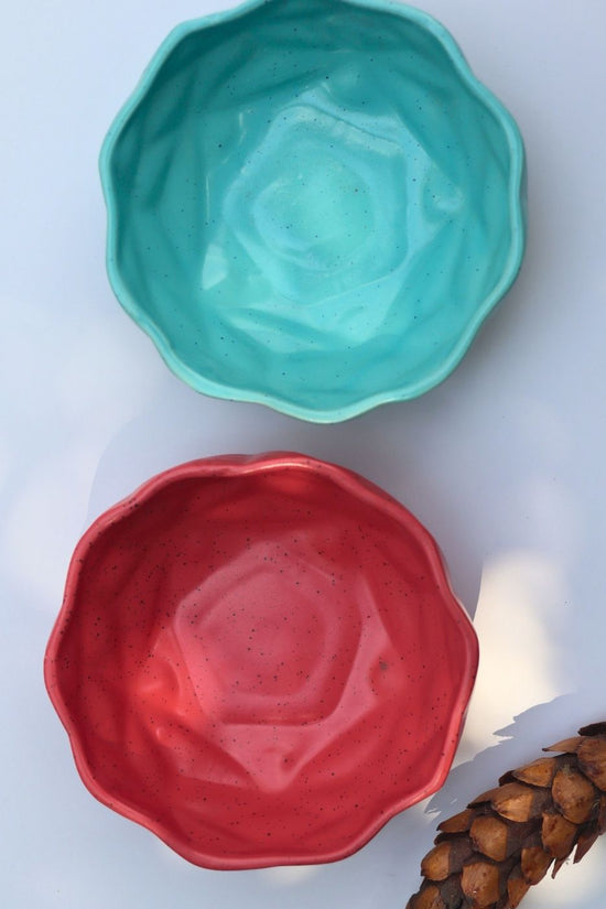 Set of 2 - Red & Blue Diamond Bowl combo made by ceramic