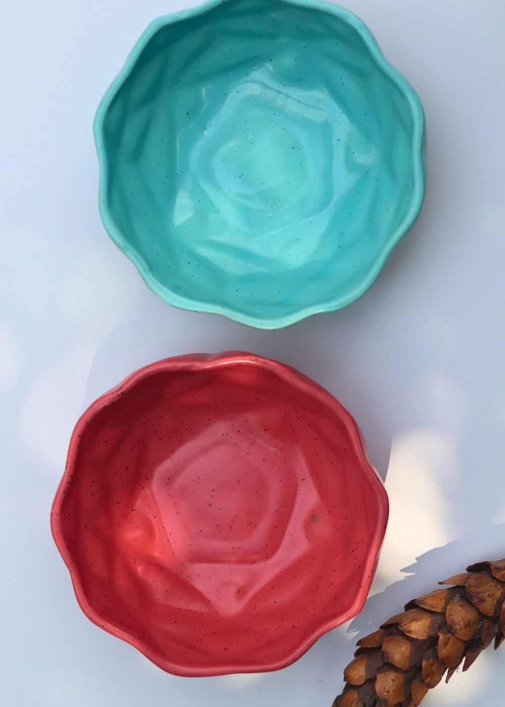 Set of 2 - Red & Blue Diamond Bowl combo made by ceramic