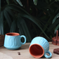 blue serene leaf coffee mug
