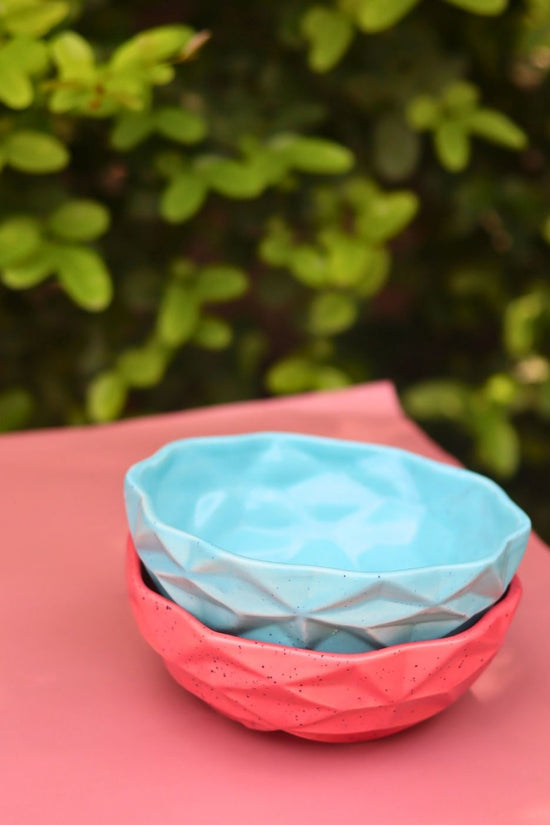 Set of 2 - Red & Blue Diamond Bowl combo with premium quality material