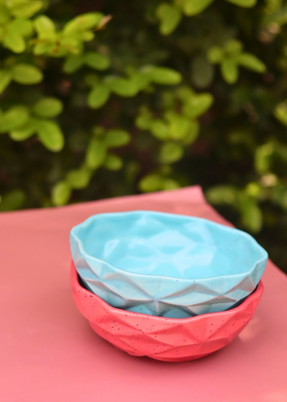 Set of 2 - Red & Blue Diamond Bowl combo with premium quality material