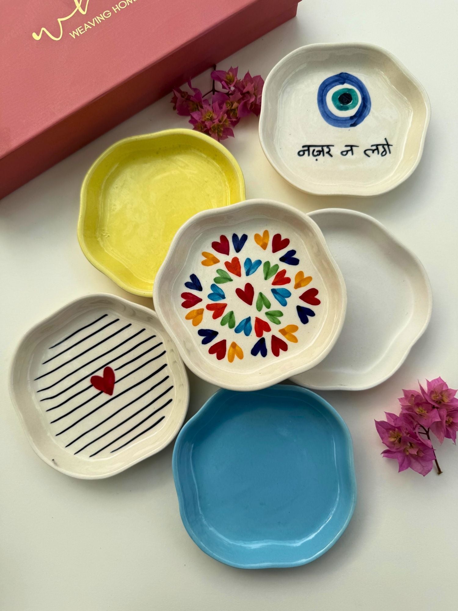 Set of 6 Sweet feast handmade dessert plate (for the price of 5) handmade in India