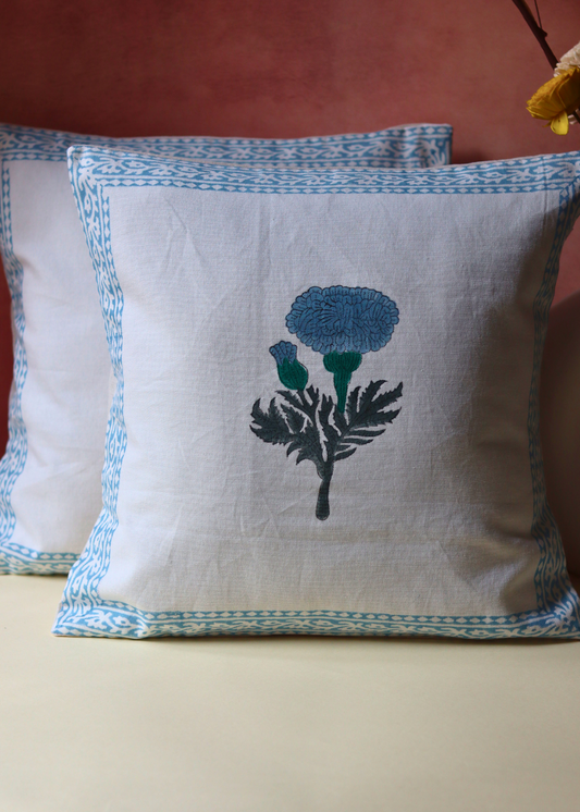 cotton cushion cover blue 