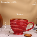 Ceramic chai cup red torrent height & breadth