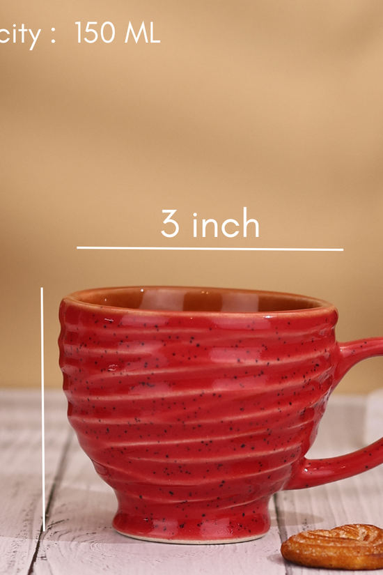 Ceramic chai cup red torrent height & breadth