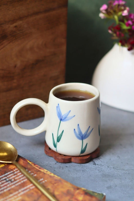 Handmade Blue Blooms Coffee Mug