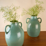 sage green statement vase made by ceramic